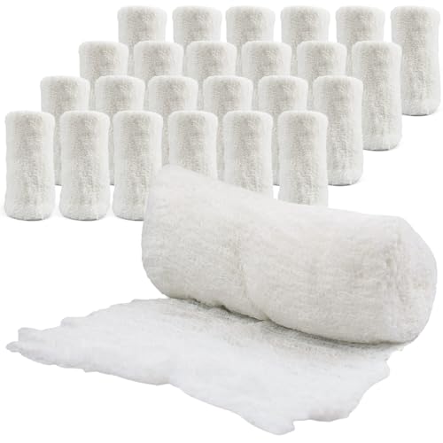 24 Cotton Gauze Roll-kerlix Gauze Bandage Rolls -STERILE - 4 Inches X 12 feet -Extra Absorbency - Medical Gauze Bandage -6 ply - Latex Free -Each roll Individual Wrapped-Hospital Grade Quality - size: 24 per Pack
