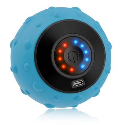 Uppye Vibrating Peanut Massage Ball, Ultra-Strong Rechargeable Therapy Roller, Trigger Point Massager for Back, Neck, and Foot Muscle Pain, Myofascial Release & Plantar Fasciitis Relief - color: Blue