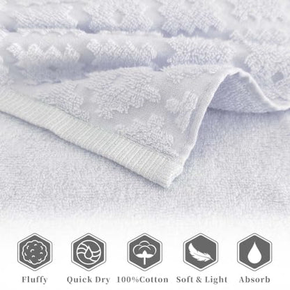 VOOVA & MOVAS Light Purple Hand Towels 2 Pack, 100% Cotton, 13x29 in | Lightweight Fluffy, Absorbent & Quick Dry, Fade Resistant, Jacquard Design, Built-in Hanging Loop, Gentle on Skin - color: Purple