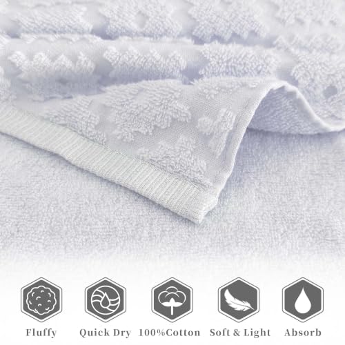 VOOVA & MOVAS Light Purple Hand Towels 2 Pack, 100% Cotton, 13x29 in | Lightweight Fluffy, Absorbent & Quick Dry, Fade Resistant, Jacquard Design, Built-in Hanging Loop, Gentle on Skin - color: Purple