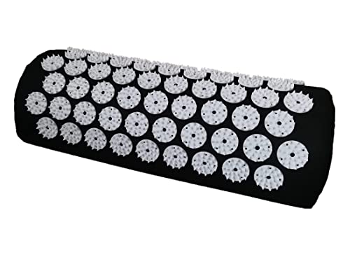 Acupressure Massage Pillow Acupuncture Massager for Neck Back Head Pain Relief,Black - color: Black