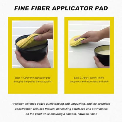 8PCS Microfiber Wax Applicator Pads, 5 Inch Round Car Wash Sponge Cleaning Tools with Finger Pocket, Scratch-Free Ultra-Soft Foam Bulk for Fine Polishing Detailing Waxing (Yellow) - color: Yellow