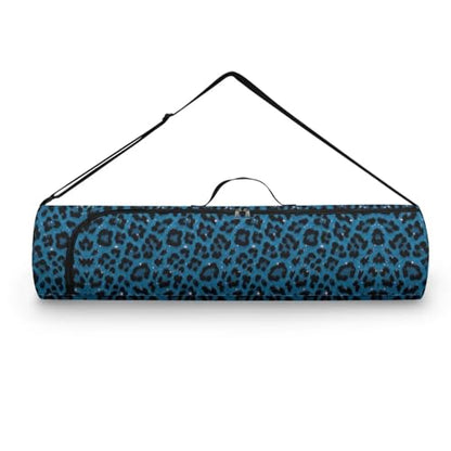 Yoga Mat Bag for Women & Men Full-Zip Yoga Mat Carrier Bag for Class Workout Park with Adjustable Strap - color: Blue Leopard Printed