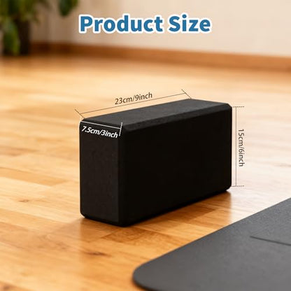 12 Pcs Foam Eva Yoga Blocks Bulk Yoga Supportive Blocks Black Non Slip Lightweight Bricks Prop Accessories for Men Women Beginners Meditation Pilates and Stretching