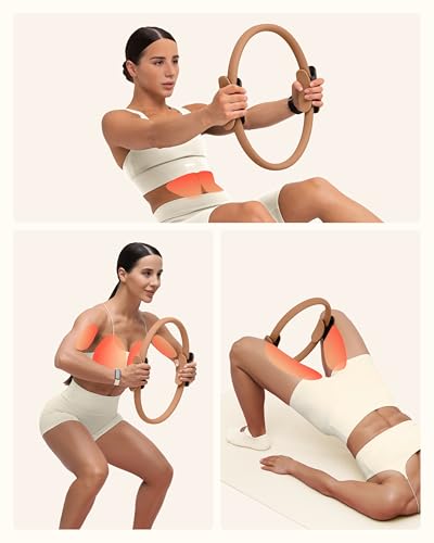 BetterMe Toning Pilates Ring – Magic Circle Pilates Ring for Strength & Flexibility – 15 Inch Fitness Ring for Home Pilates & Yoga Workouts - color: Mocha