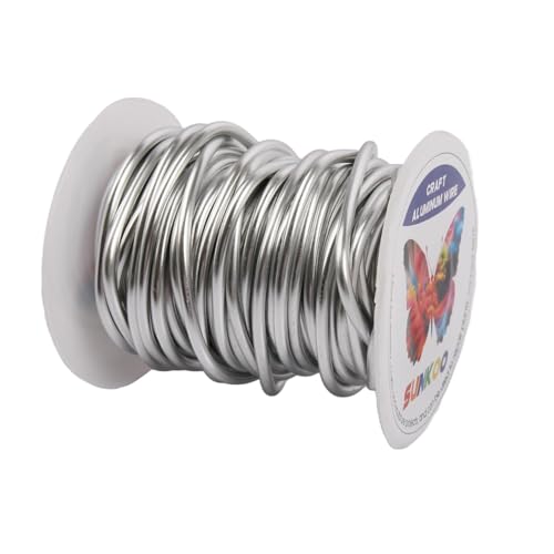 Aluminum Craft Wire,8 Gauge (3mm) Silver Bendable Wire,32 Feet Continuous Roll for Jewelry Making,Sculpting,Floral & Armature Projects - size: 8 Gauge 32FT, style: Silver