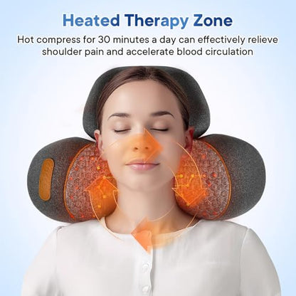 3-in-1 Rechargeable Neck Massager Pillow with Heat, Vibration & Traction