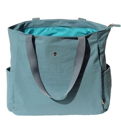 ESVAN Yoga Mat Bag Yoga Tote Carrier Shoulder Bag Carryall Tote for Office,Yoga,Pilates,Travel,Beach and Gym - color: Nylon Lake Blue