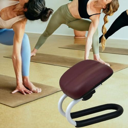 Meditation Bench, Adjustable Height Kneeling Stool with Thick Cushion, Deep Red Seiza Chair for Yoga Zen Prayer Practice - color: Deep Red