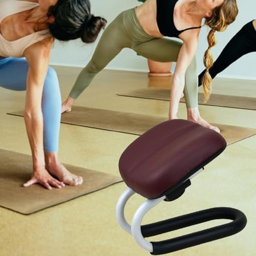 Meditation Bench, Adjustable Height Kneeling Stool with Thick Cushion, Deep Red Seiza Chair for Yoga Zen Prayer Practice - color: Deep Red