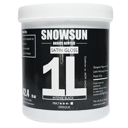 SNOWSUN Heavy Body Acrylic Paint, 1L (40oz) Bulk Carbon Black - Non Toxic Artist Grade Thick Paint for Canvas, Wood, Ceramic & Crafts - color: carbon black