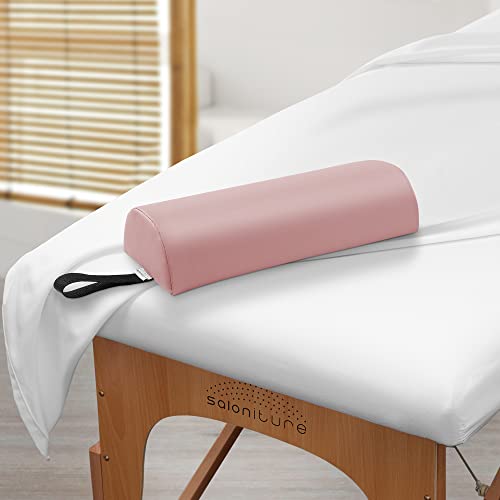 Saloniture Half Round Neck Massage Table Bolster Pillow Pad - 13 x 6 x 3 Inch - Pink - color: Pink