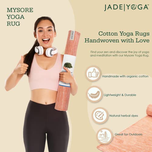 Jade Yoga Organic Cotton Hand Loomed Yoga Mat 72" Indigo - color: Anatoo (Orange)