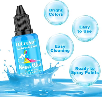 Airbrush Paint Set - 30 Colors Ready to Spray Airbrush Kit with 2 Cleaning Brush, Water Based Acrylic Air Brush Paint for Metal, Plastic Models, Artists - 0.7fl oz - size: 21 Fl Oz (Pack of 1)