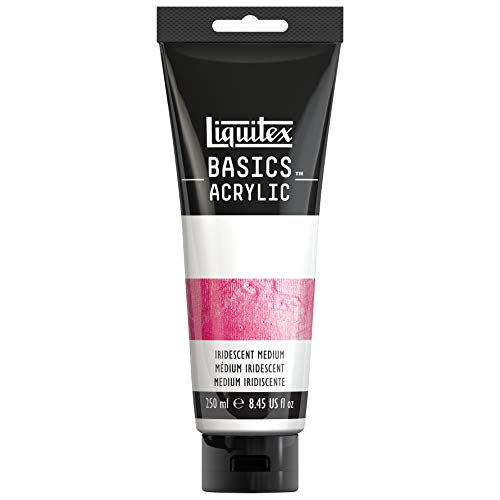 Liquitex BASICS Iridescent Medium, 250ml (8.4oz) Tube | Smooth Iridescent Appearance, Increases Paint Transparency, Extends Your Color, Slows Drying Time, Thins Heavier Body Paints - style: Iridescent Medium