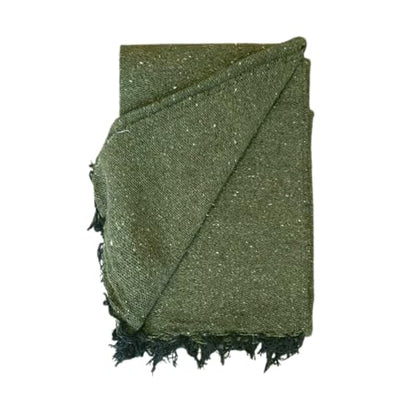 Open Road Goods Solid Color Mexican Yoga Blanket – Large Handwoven Throw for Yoga, Beach, Camping or Home – Soft and Durable Cotton Blend - color: Olive Green