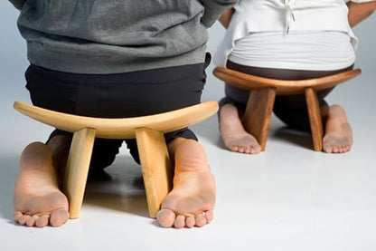 Meditation Bench IKUKO, Travel Yoga Stool, Natural, High Height | BLUECONY Original Travel Version With Bag, Seiza Stool Locally Handmade, Wooden Kneeling Yoga Bench, High 8" (20cm) - color: Natural, size: High Height (8 inches)