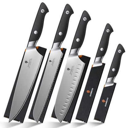 10 PCS Japanese Kitchen Knife Set, Dishwasher Safe | 5 Layers High Carbon 9Cr18Mov Stainless Steel, Ultra-Sharp Professional Chef Cooking Knife with Knife Sheath - color: 10PCS Knife Set