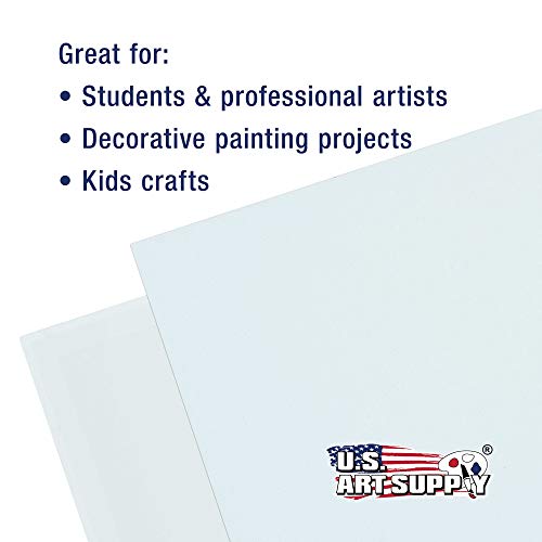 U.S. Art Supply 4 X 4 Inch Art Canvas Board Panels 96 Pack - 8 Ounce Heavyweight Cotton Acid Free Canvases for Painting Acrylics and Watercolor (1 Case of 96 Single Canvas Painting Panels) - size: 4" x 4"