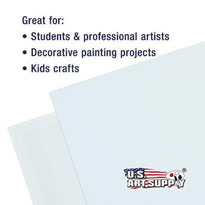 U.S. Art Supply 4 X 4 Inch Art Canvas Board Panels 96 Pack - 8 Ounce Heavyweight Cotton Acid Free Canvases for Painting Acrylics and Watercolor (1 Case of 96 Single Canvas Painting Panels) - size: 4" x 4"