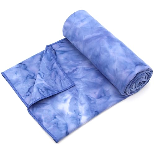 Eunzel Hot Yoga Mat Towel, Ultra-Absorbent Microfiber 72" x 26.5" | Ultra Absorbent Microfiber, Soft Touch Fabric, Quick Dry, Hot Yoga & Pilates, Machine Washable - color: Indigo