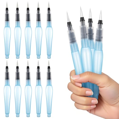 10pcs Watercolour Brush Pen Refillable Water Brush Pens Premium Leakproof Watercolor Pen for Watercolor Painting Artists Calligraphy Art Paintbrush Sets