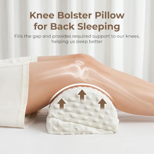 Half Moon Leg Bolster for Back Sleeping Relieve Lower Back, Knee Leg Stress