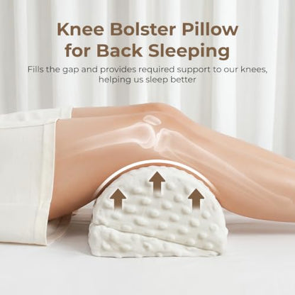 Half Moon Leg Bolster for Back Sleeping Relieve Lower Back, Knee Leg Stress