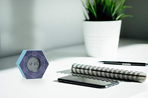 Home & Office Timer with Clock, 5,15, 30, 45, 60 Minute Preset Countdown Timer, Easy-to-Use Time Management Tool (Cyan) - color: Cyan