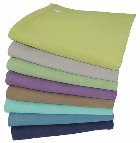Kakaos Deluxe Cotton Yoga Blanket Without Tassels (Blue) - color: Blue