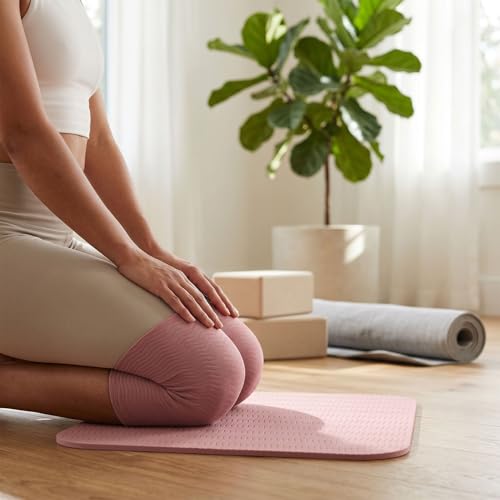 Yoga Knee Pad and Elbow Cushion, Knee Cushion Mat for Floor Exercise Home Workout - color: Light Pink