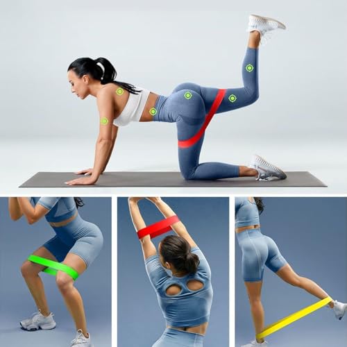 5 Pack Elastic Resistance Bands Set for Hip & Leg Workouts - Multi-Level Loop Exercise Bands for Home Gym, Yoga, Pilates & Strength Training