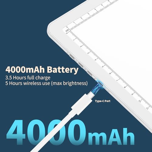 YINGWOND A4 Rechargeable Light Pad with Carry Bag,9000LUX Tracing Light Box Built-in 4000mAh Battery,Side Physical Buttons Magnetic Light Board for Diamond Painting Art Weeding Vinyl Drawing - style: Rechargeable A4 White with Bag