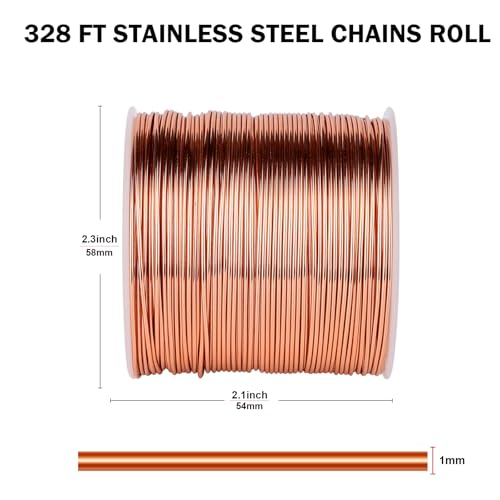 18 Gauge Aluminum Wire for Craft 328FT Copper Bendable Aluminum Wire Bulk | 1mm Flexible Aluminum Armature Crafting Wire Roll for Sculpting DIY Jewelry Making - color: Copper, size: 18 Gauge