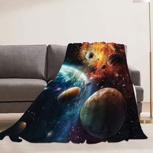 Space Blanket, Galaxy Throw Blanket, Space Gifts, Solar Blankets, Galaxy Stuff Fleece Flannel Plush for Women Men Boys Girls Lovers Adults Soft Bedding for Sofa Bed Office Home Decor 80"X60" - color: Space, size: 80"x60"