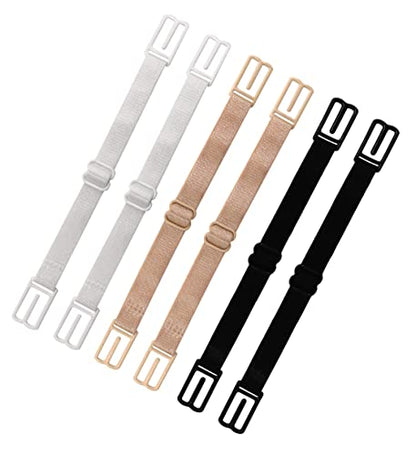 Women's Bra Strap Clips Holder Non-slip Adjustable Elastic - color: Beige, White, Black