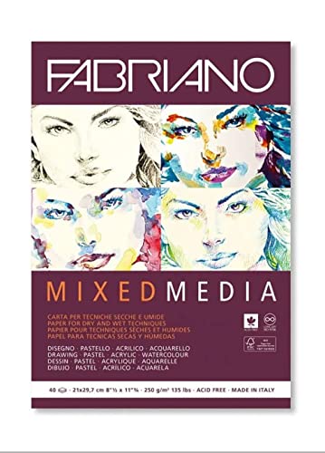 Fabriano Medium Mixed Pad A5 Sheets 40 250 g Natural Grain