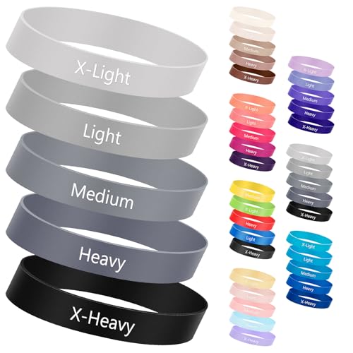 WinnerWhy 5 Pack Toe Exercise Bands Stretcher Separator Spacer,Grey | Silicone Spacers for Bunion Corrector Alignment, Resistance Loop for Yoga Stretching Exercise, Foot Care with Carry Bag - color: Grey