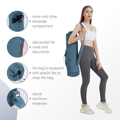 Yoga Mat Bag Carrier - Multi-Functional Gym Bag with Water Bottle Pocket - Versatile Yoga Carrier with Adjustable Strap