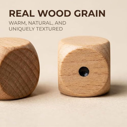 10Pcs Wooden D6 Dice Set, 20mm Round Corner, 6 Sided Gaming Dice for Adults Standard Game Dice