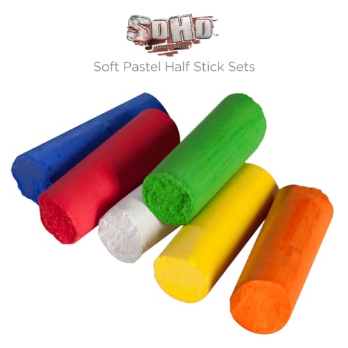 Soho Urban Artist Soft Pastels Set of 120 Unique, Vibrant Colors - Half Stick 1.3" Long, Soft Pastels for Artists, Velvety Texture, Lightfast, Perfect for Layering & Blending - size: 120 Count (Pack of 1)