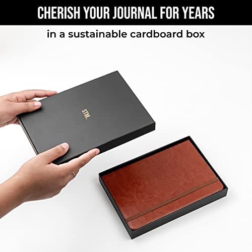 Lined Journal Notebook for writing + Free Pen! Ruled 200 pages, 120gsm Thick Paper with Sticky Notes,pen loop, elastic band, leather hard cover | Scribbles That Matter A5 journals, (5.75 x 8.2) - color: Lavender