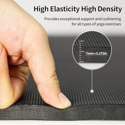 PAIDU Yoga Mat 8mm Super Thick TPE Fitness Mat | SGS Certified | Non-Slip, Odorless & Tear-Resistant | Unisex with Strap | for Yoga, Pilates, Meditation & Home Workouts (Black)