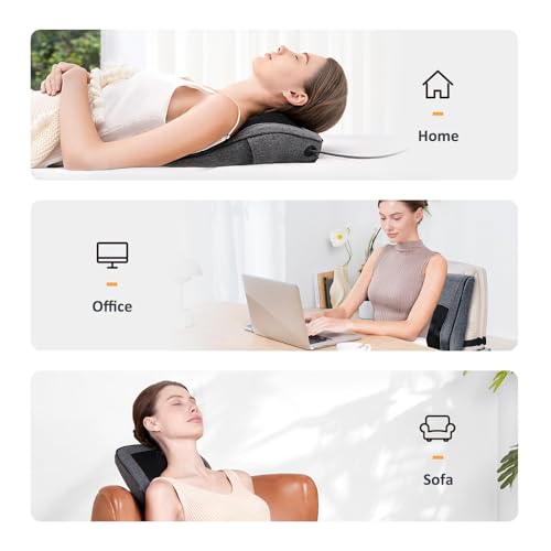 Boriwat Neck and Back Massager with Heat, 3D Kneading Shiatsu Massage Pillow for Neck, Back, Shoulders, Legs, Deep Tissue Relief for Sore Muscles, Home & Car, Great Gift for Women, Men, Mom, Dad