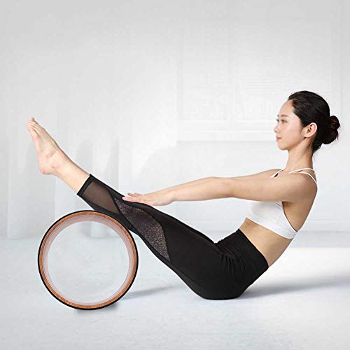 Cryfokt Yoga Wheel, High Density PU Roller for Back Pain Relief | Flexible & Tear-Resistant, Stretching & Flexibility Aid, Premium Quality Roller for Aches & Tension - color: Wood grain inner ring