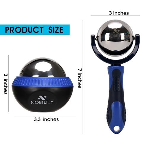 Nobility Massage Ball Roller– Ice Cold and Hot for Deep Tissue and Sore Muscle Relief of Stiffness and Stress, Body, Neck, Back, Foot, Plantar (Blue) - color: Blue
