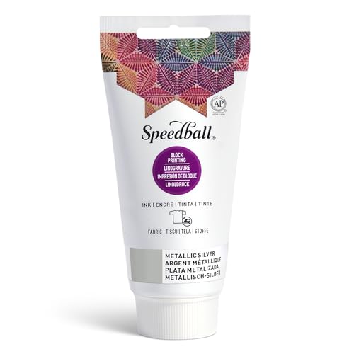 Speedball 003576 Fabric Block Printing Ink - color: Metallic Silver, size: 2.5 fl oz