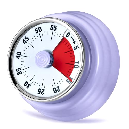 60-Minute Magnetic Visual Timer, Silent Operation and No Battery Needed, Time Management Tools for Kitchen, Homeschool Desk, Office Meetings & Home Learning Timer (Purple) - color: Purple