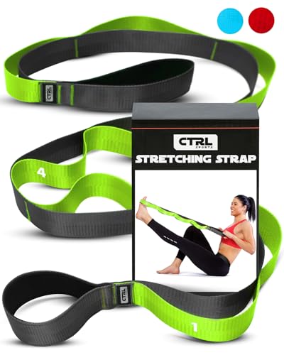 Stretching Strap with Loops, Non Elastic Stretch Band for Physical Therapy - color: Green