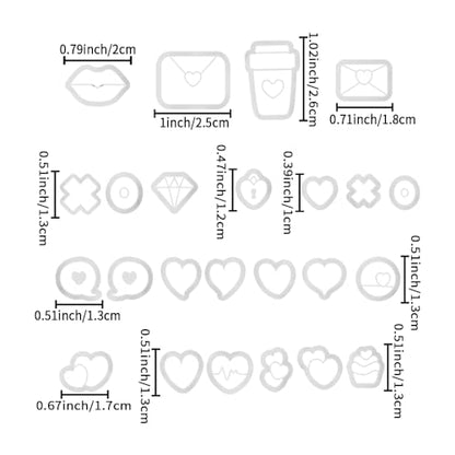 Heart Theme Polymer Clay Cutters Set – Molds, Clay Cutters for Polymer Clay, Clay Earring Tools - color: L color